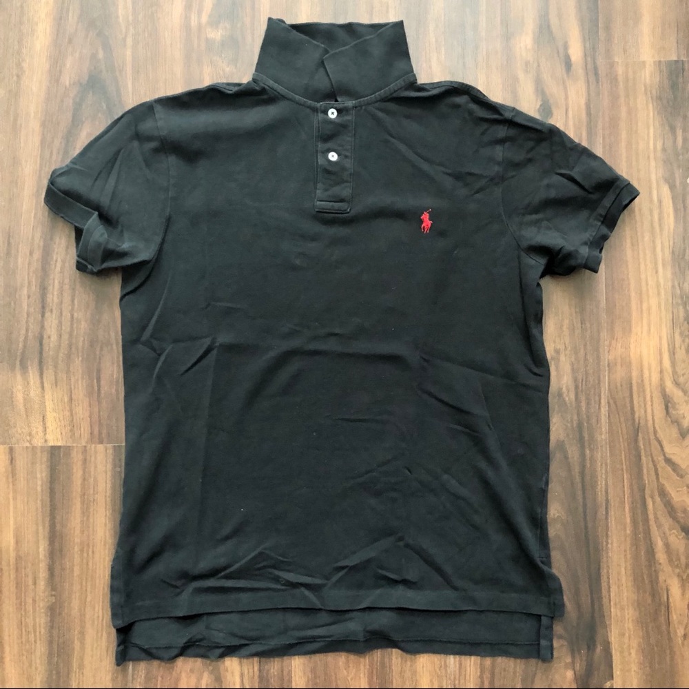 Red on Black Polo by Ralph Lauren
